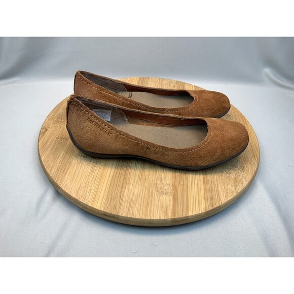 Merrell Brown Suede Loafers Comfortable Everyday Flats - Picture 1 of 6